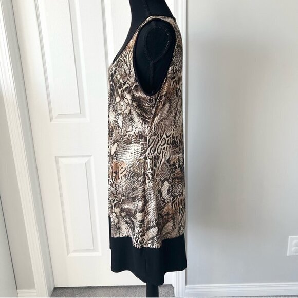 Prelude Tiger Print  Sequins Accent Jersey Sleeveless Dress - Picture 2 of 15